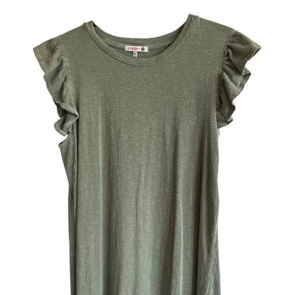 Sundry Ayana Ruffle Sleeve Midi Dress, Size 3 (Large) - Picture 4 of 10